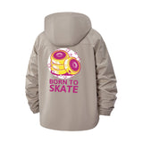 Born to Skate Unisex Full-Zip Printed Waterproof Hooded Windbreaker