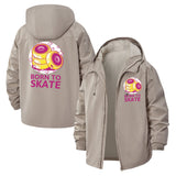 Born to Skate Unisex Full-Zip Printed Waterproof Hooded Windbreaker