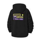 Retro Smiley I Am Me Unisex Full-Zip Printed Waterproof Hooded Windbreaker