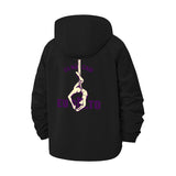 Minimal Hand Sign Unisex Full-Zip Printed Waterproof Hooded Windbreaker