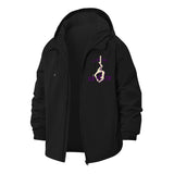 Minimal Hand Sign Unisex Full-Zip Printed Waterproof Hooded Windbreaker