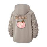 Horchata Drink Illustration Unisex Full-Zip Printed Waterproof Hooded Windbreaker