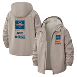 All American Dude Unisex Full-Zip Printed Waterproof Hooded Windbreaker