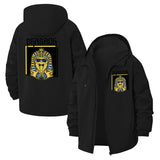 Pharaoh Egyptian Motif Unisex Full-Zip Printed Waterproof Hooded Windbreaker