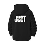 Just Enjoy Typographic Unisex Full-Zip Printed Waterproof Hooded Windbreaker
