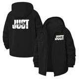 Just Enjoy Typographic Unisex Full-Zip Printed Waterproof Hooded Windbreaker