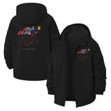 Roller Skates Unisex Full-Zip Printed Waterproof Hooded Windbreaker