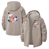 Abstract Art Unisex Full-Zip Printed Waterproof Hooded Windbreaker