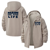 Main Character Life Unisex Full-Zip Printed Waterproof Hooded Windbreaker