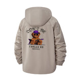 Edgy Teddy Bear Unisex Full-Zip Printed Waterproof Hooded Windbreaker