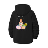 Playful Fruit and Bottle Unisex Full-Zip Printed Waterproof Hooded Windbreaker