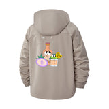 Playful Fruit and Bottle Unisex Full-Zip Printed Waterproof Hooded Windbreaker