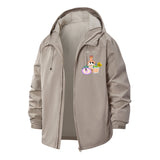 Playful Fruit and Bottle Unisex Full-Zip Printed Waterproof Hooded Windbreaker