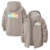 Stand Proud Unisex Full-Zip Printed Waterproof Hooded Windbreaker
