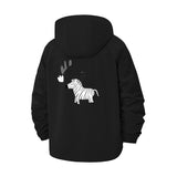 Zebra Graphic Unisex Full-Zip Printed Waterproof Hooded Windbreaker