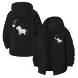 Zebra Graphic Unisex Full-Zip Printed Waterproof Hooded Windbreaker