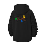 Smiley Faces Healing Message Unisex Full-Zip Printed Waterproof Hooded Windbreaker