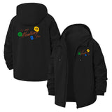 Smiley Faces Healing Message Unisex Full-Zip Printed Waterproof Hooded Windbreaker