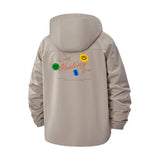 Smiley Faces Healing Message Unisex Full-Zip Printed Waterproof Hooded Windbreaker