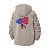 Whimsical Catfish Unisex Full-Zip Printed Waterproof Hooded Windbreaker