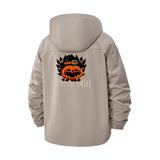 Jack-O'-Lantern Crooked Smile Unisex Full-Zip Printed Waterproof Hooded Windbreaker