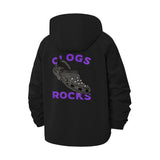 Clogs Rocks Unisex Full-Zip Printed Waterproof Hooded Windbreaker