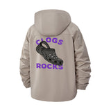 Clogs Rocks Unisex Full-Zip Printed Waterproof Hooded Windbreaker