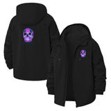 Neon Skull Unisex Full-Zip Printed Waterproof Hooded Windbreaker