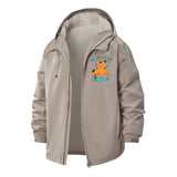 Playful Dog Graphic Unisex Full-Zip Printed Waterproof Hooded Windbreaker