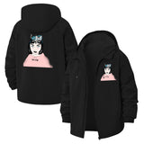 Horned Anime Girl Unisex Full-Zip Printed Waterproof Hooded Windbreaker