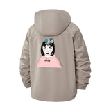 Horned Anime Girl Unisex Full-Zip Printed Waterproof Hooded Windbreaker