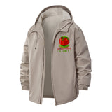 Pixel Veggie Power Unisex Full-Zip Printed Waterproof Hooded Windbreaker