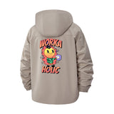Workaholic Retro Smiley Unisex Full-Zip Printed Waterproof Hooded Windbreaker