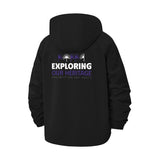 Exploring Our Heritage Unisex Full-Zip Printed Waterproof Hooded Windbreaker