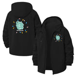 Cute Jelly Bean Typography Unisex Full-Zip Printed Waterproof Hooded Windbreaker