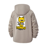 Cat Fishing Cartoon Unisex Full-Zip Printed Waterproof Hooded Windbreaker