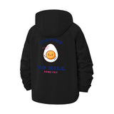 Egg Motivational Unisex Full-Zip Printed Waterproof Hooded Windbreaker