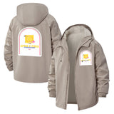 Retro Arcade Unisex Full-Zip Printed Waterproof Hooded Windbreaker