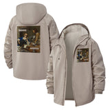 Classic Art Meme Unisex Full-Zip Printed Waterproof Hooded Windbreaker