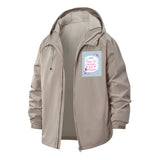 Quirky Toilet Paper Roll Unisex Full-Zip Printed Waterproof Hooded Windbreaker