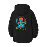Goddess Kali Motif Unisex Full-Zip Printed Waterproof Hooded Windbreaker