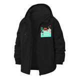Pancake Breakfast Unisex Full-Zip Printed Waterproof Hooded Windbreaker