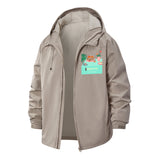 Pancake Breakfast Unisex Full-Zip Printed Waterproof Hooded Windbreaker