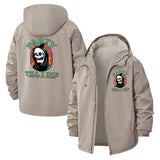 Party Till I Die Skull Unisex Full-Zip Printed Waterproof Hooded Windbreaker