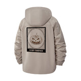 Scary Pumpkin Unisex Full-Zip Printed Waterproof Hooded Windbreaker