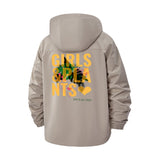 Girls & Plants Unisex Full-Zip Printed Waterproof Hooded Windbreaker