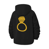 Diamond Ring Graphic Unisex Full-Zip Printed Waterproof Hooded Windbreaker