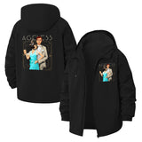 Art Deco Couple Unisex Full-Zip Printed Waterproof Hooded Windbreaker