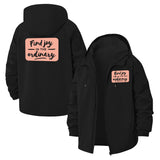 Inspirational Phrase Unisex Full-Zip Printed Waterproof Hooded Windbreaker