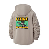 Feline Pawsome Unisex Full-Zip Printed Waterproof Hooded Windbreaker